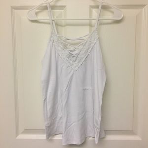 STRAPPY LACE INSET TANK TOP